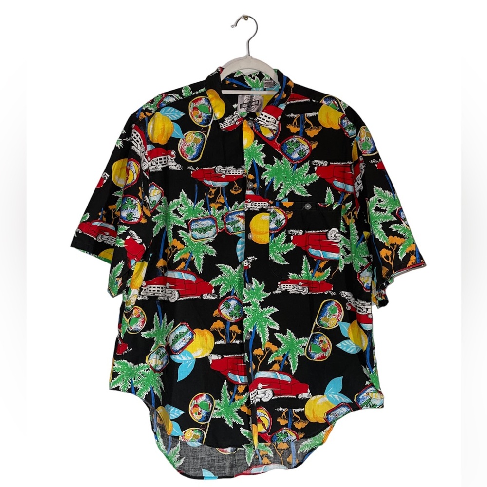 Vintage American Collection Bon Homme L Hawaiian Bonhomme NY Shirt Made in USA